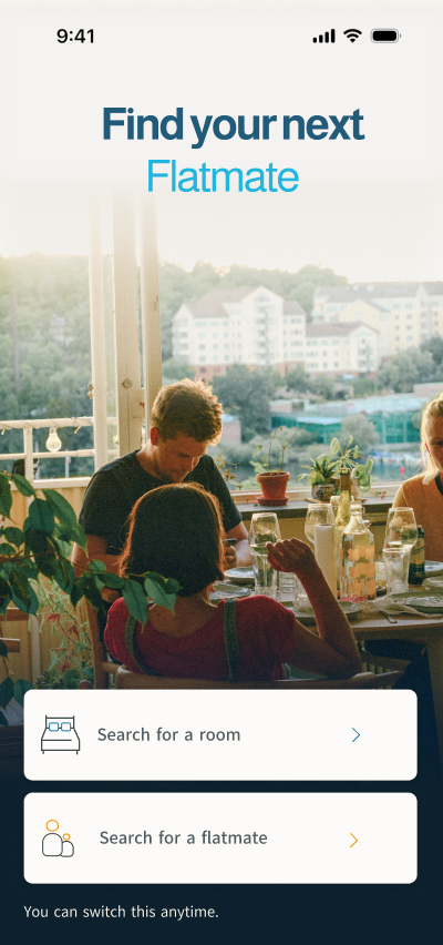 Find your next Flatmate — app splash screen